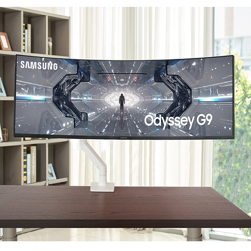 Imagem -02 - Samsung Odyssey Alumínio Gás Spring Braço 3449 Tela Curva do Arco Suporte do Monitor Neo g9 g7 Grande Display Stand 20kg de Carga S500