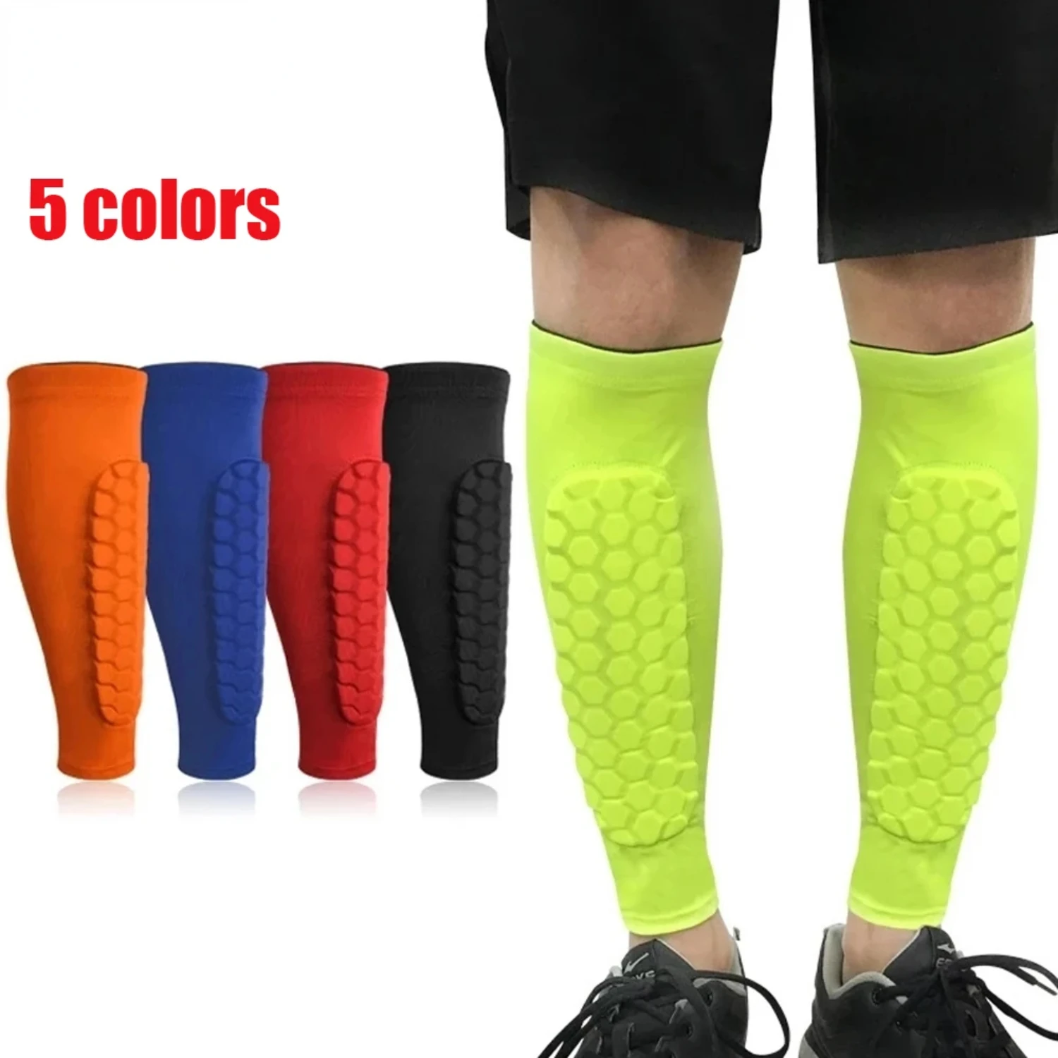 1Pc Sports Football Cycling Compression Sleeves Honeycomb Sponge Safety Calf Leg Shin Sports Protection Men Women