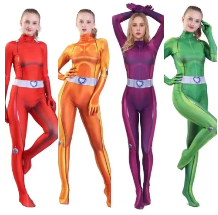 بدلة كوسبلاي توتالي سبايز للبالغين والأطفال، بدلة أنيمي كلوفر إيوينج، زي الهالوين سامانثا سيمبسون ألكسندرا