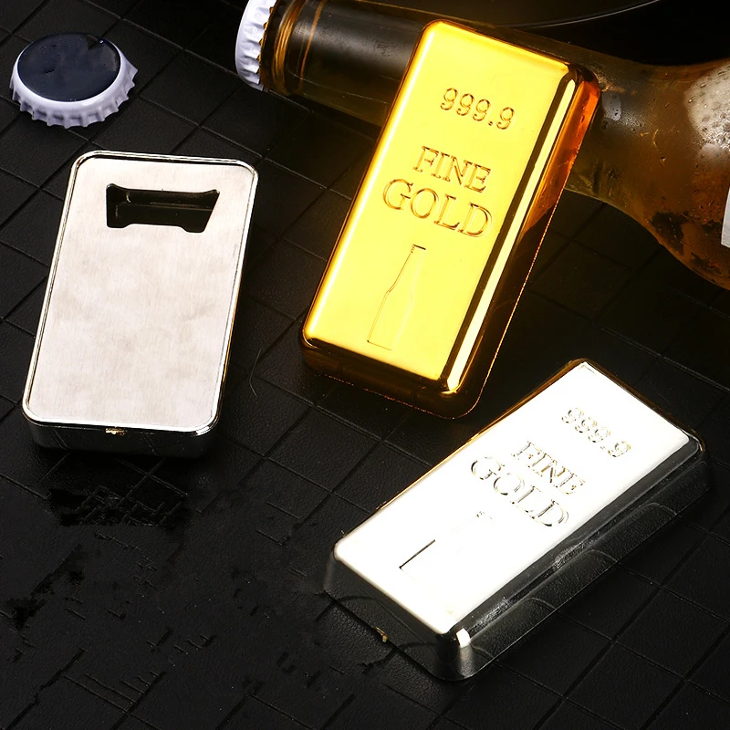 100pcs Gold Bar Bottle Opener Beer Openers Bar Kitchen Utensils Daily Necessitie Bar Accessories