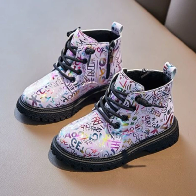 Kids Warm Faux Fur Short Boots British Style Winter Edition Kids Boots with Anti Slip Sole Soft Inner Layer for Toddler Girls