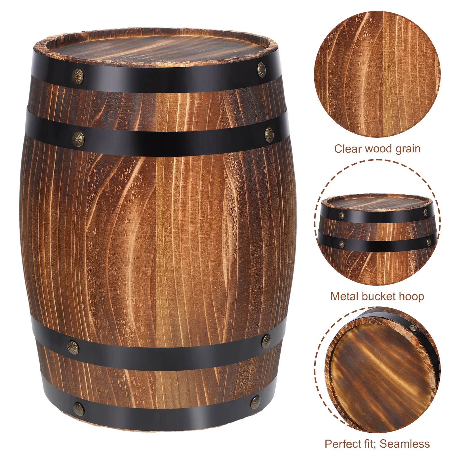 Barrel Landscape Decor Photo Prop Craft Floor Wooden Adornment Vintage Ornaments