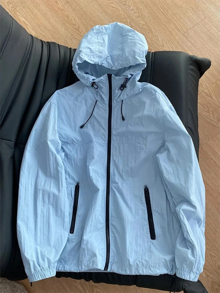 

Летняя унисекс-куртка UPF50 из ледяного шелка с защитой от солнца, быстросохнущая, для активного отдыха, велоспорта, с капюшоном, свободного кроя, немнущаяся