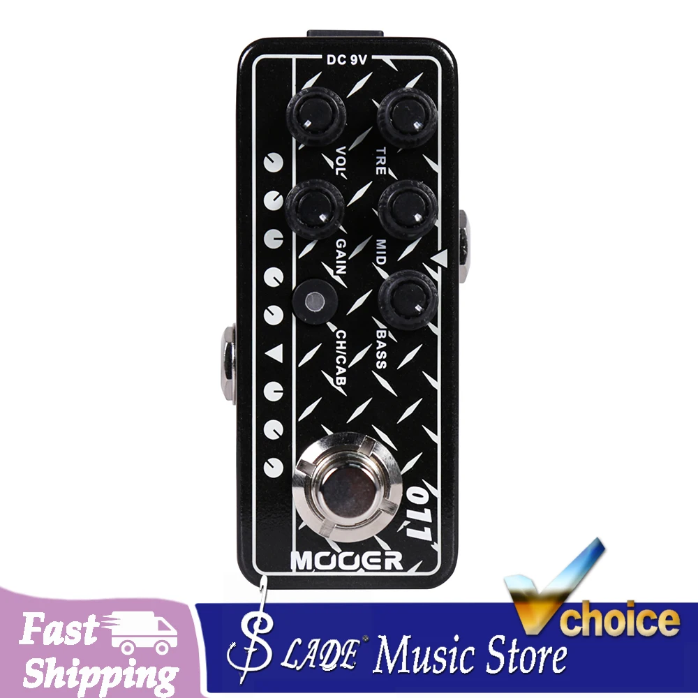 MOOER 011 Cali-Dual Digital Preamp Pedal – Dual Channel Micro Preamp with 3-Band EQ & Cab Sim True Bypass for Guitar/Bass