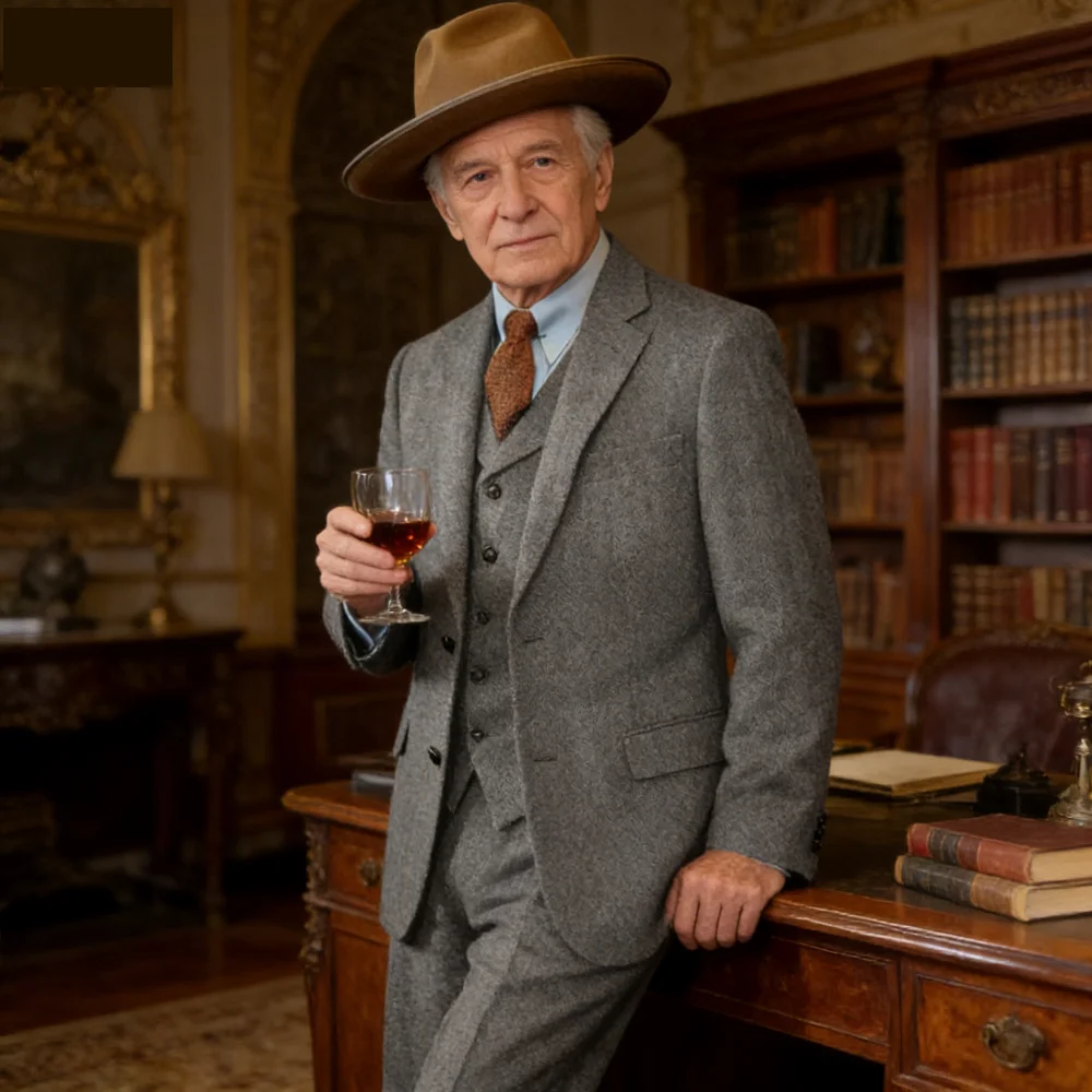 

Мужской классический деловой костюм-тройка класса люкс: уникальный однобортный пиджак для элегантного профессионального образа