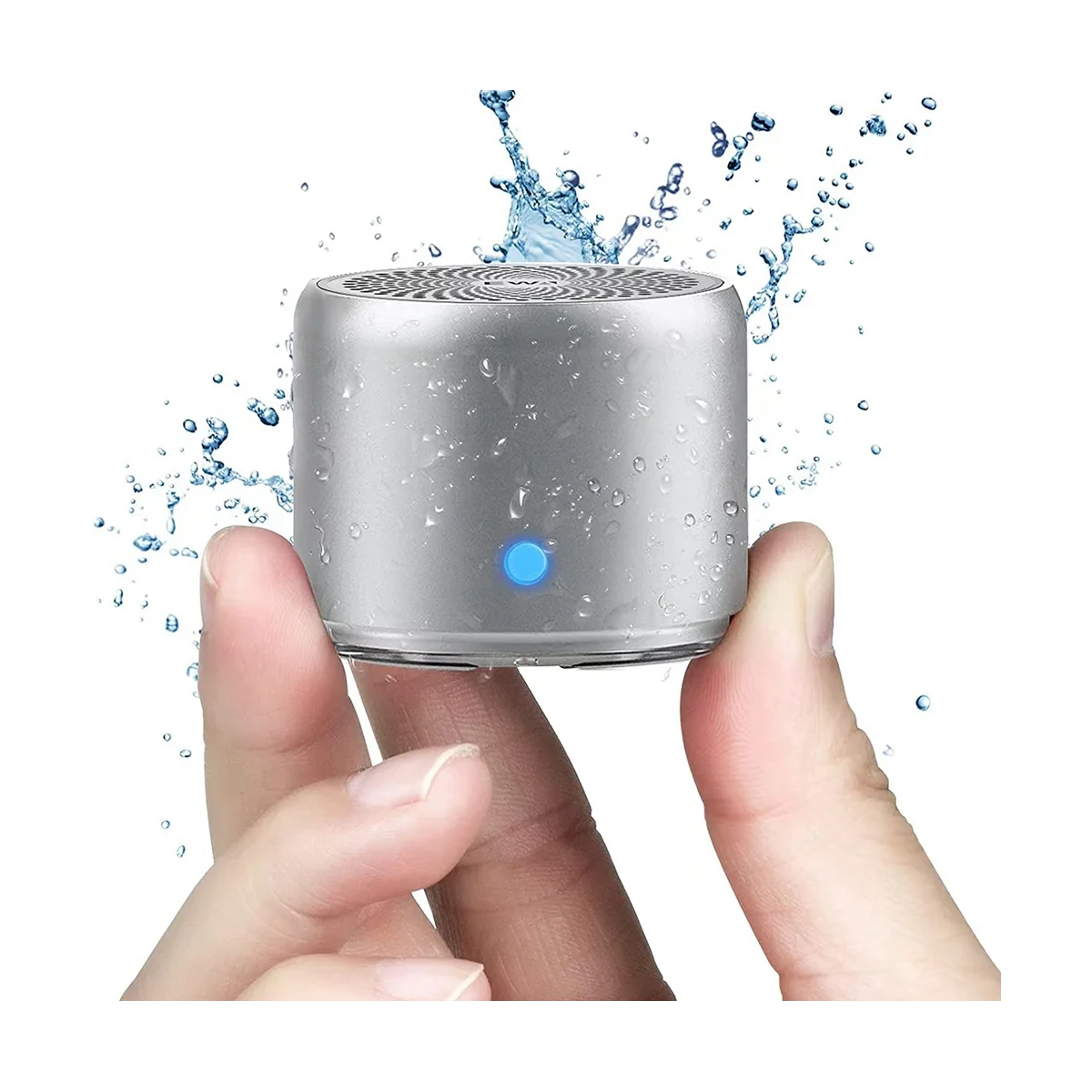 مكبر صوت بلوتوث صغير EWA A106 Pro مع مشعاع جهير مخصص مقاوم للماء ومكبرات صوت محمولة للغاية للاستحمام، فضي للسيارة