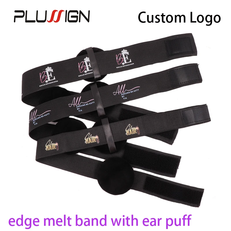 

Custom Logo Lace Band With Ear Protector For Wigs Wrap Headband With Ear Cover Adjustable Edge Elastic Band For Wigs Frontal