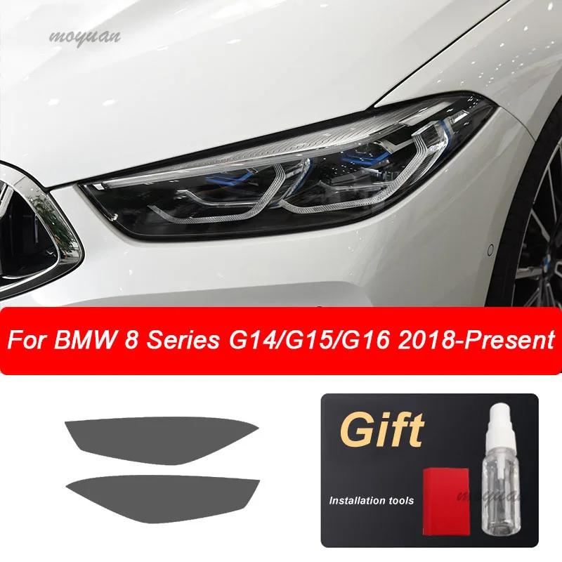 For BMW F30 F31 G20 F10 F11 G30 F40 F32 F22 F36 F07 F34 G32 G11 G15 Car Headlight Tint Smoked Black Protective Film TPU Stickers 