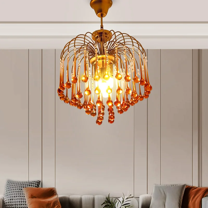 

Led Chandelier Hanging Lamps For Ceiling Retro Style Brown Glass Living Room Pendant Light Modern Pendant Light lustre