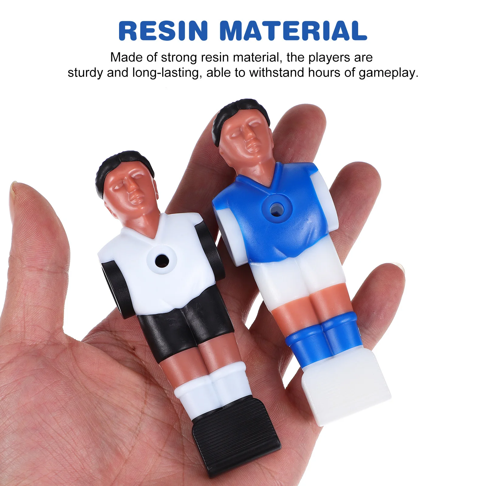 4-teiliges Puppen-Tischfußball-Zubehör, Tischfußball-Ersatz für Spieler, Harzmaterial, einfach zu installieren, Schreibtischfußball, Mini-Fußball