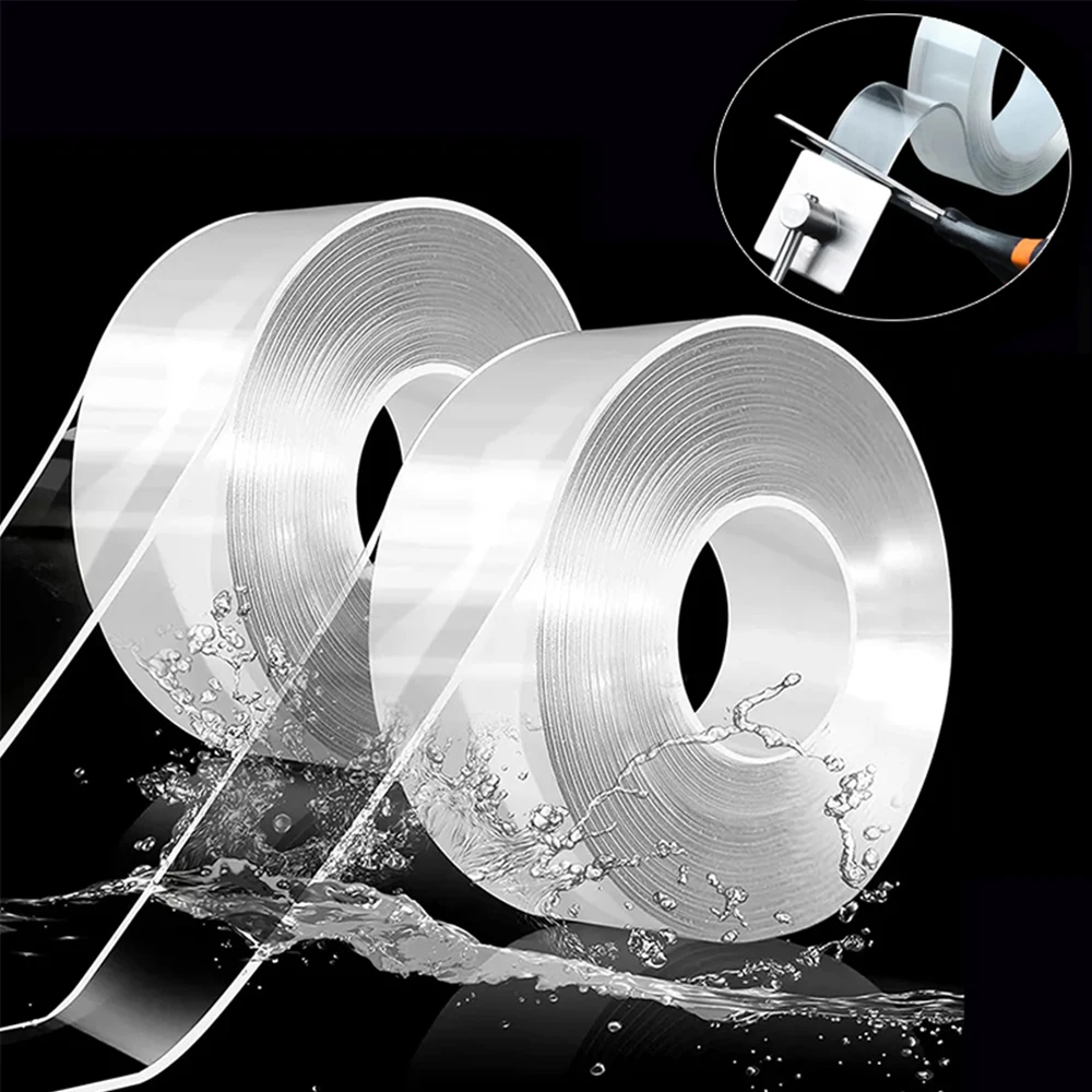 1pc Strong Double-sided Tape, Can Be Cleaned And Reused. Transparent Double-sided Tape Use for Kitchen, Bathroom, Office