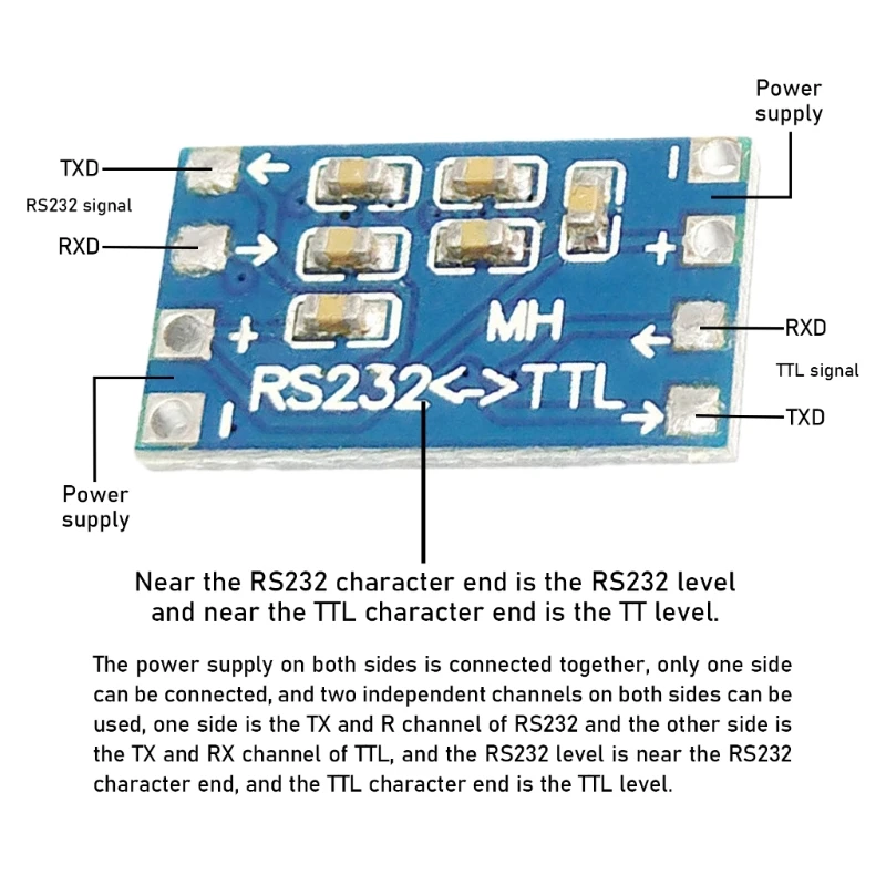 Placa convertidora nivel pequeña RS232 MAX3232 a TTL, conversión nivel eficiente