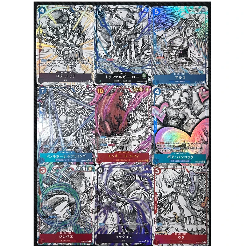 One Piece Nami Nico Robin Boa Hancock Self Control Collect Signature Trading Flash Card Anime Cartoon Diy Gift 63*88mm