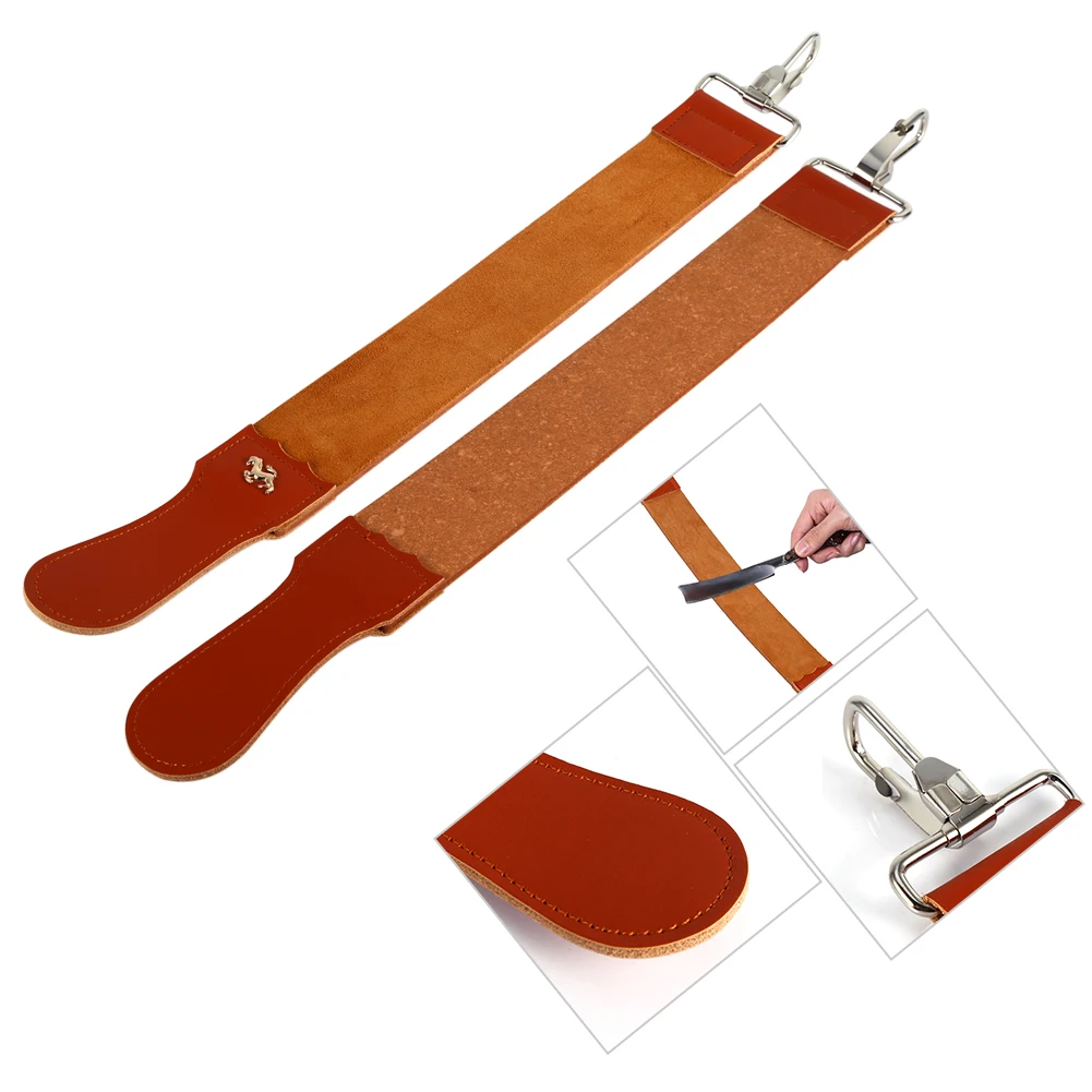 1pcs Genuine Leather Strop Strap Barber Straight Razor Folding Knife Knives Sharpening Shave Sharpener Sharpening Belt