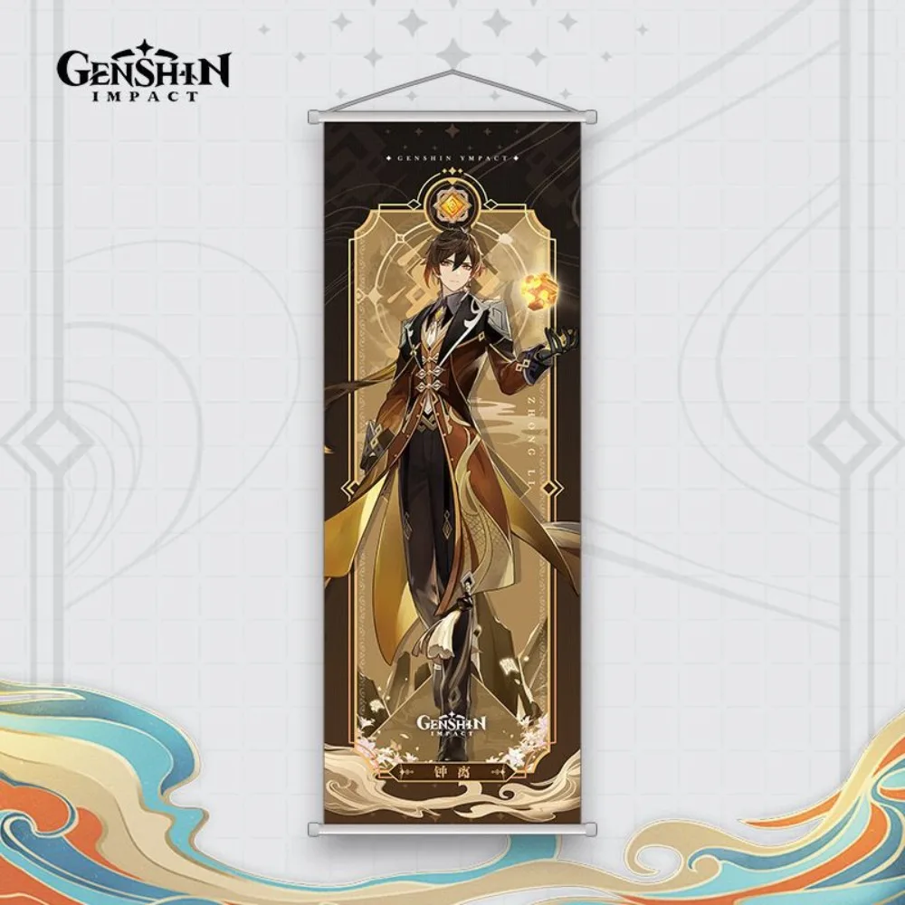 Genshin Impact Anime Merch Posters Wall Hangings Keqing Klee Kamisato Ayato Raiden Shogun Home Decor Decorative Pendants