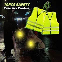 10Pcs Safety Reflective Pendants Safety Clothing Modeling Reflective Key Chain for School Bags Backpacks