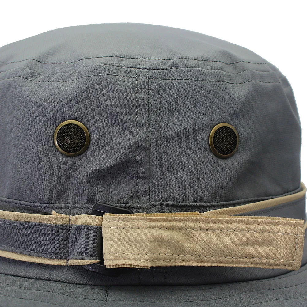 

Sun Protection Fisherman Hat Light Grey Green Shawl Wide Brim Uv Blocking Neck Flap Outdoor Bucket Hat For Fishing Hiking