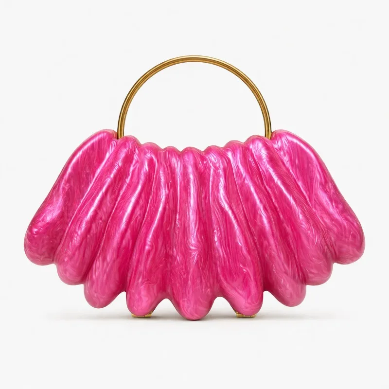 Women's new one-shoulder oblique span bag styling wave bag dinner clutch bag