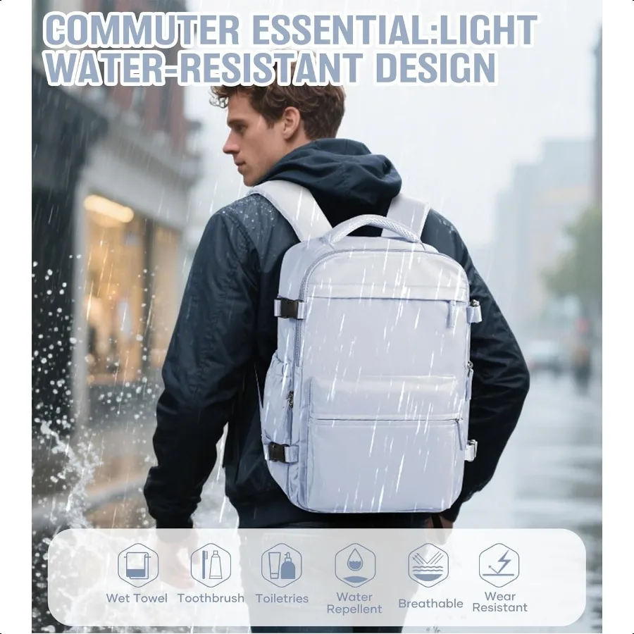 Mochila de viagem a vácuo com bomba para mulheres Item pessoal Carry on Vacpack Mochilas Flight Appd 18x14x8 polegadas para homens laptop W