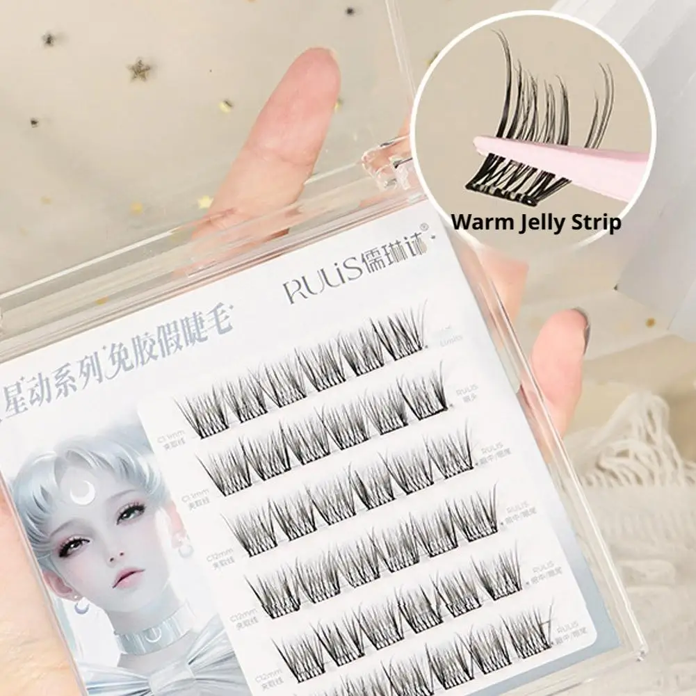 Starlight menina cílios adesivos sem cola cílios postiços inferiores com efeito realista natural sob kit de extensões de cílios