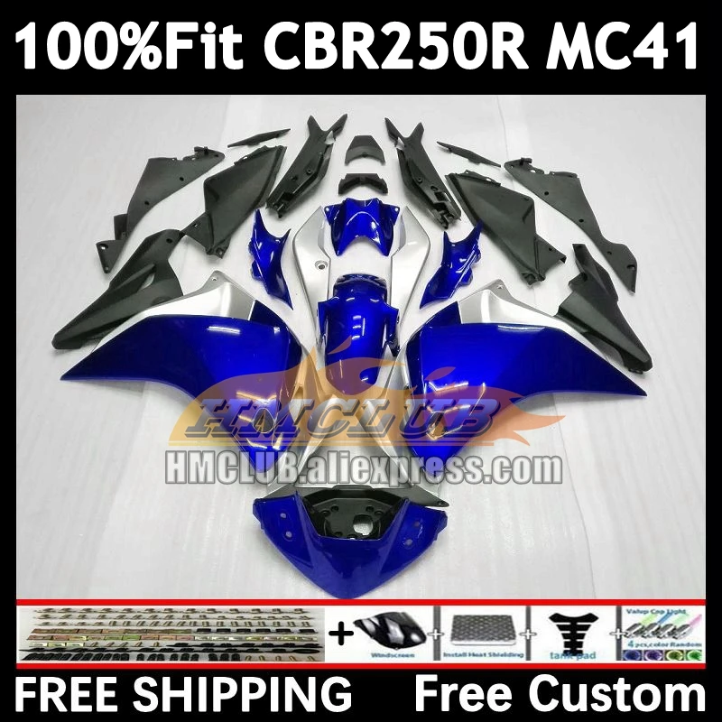 Metallic Blue Injection For HONDA CBR250 R CBR250R MC41 11 12 13 14 15 100No.0 CBR 250R 250 R 2011 2012 2013 2014 2015 Fairings