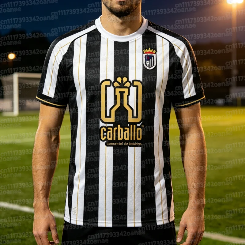 2026-27 Neues CD Badajoz Sport-T-Shirt 3D-Digitaldruck Bequeme und Atmungsaktive Sport-Freizeit-Oberteile Trikot Familien-Set – Detail 6