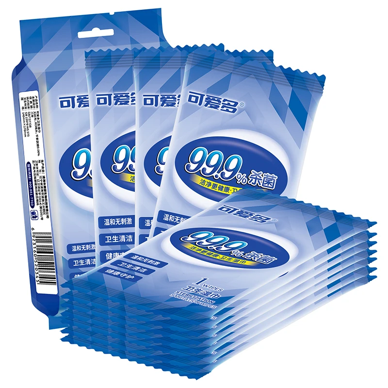 100pcs Sterilized Wet Wipes individually packed(10pcs/pack,10 packs)