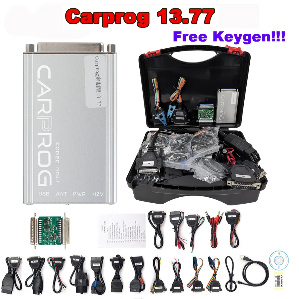 CARPROG V13.77 SERG2000CAR000UA Full Adapter Free Keygen Online Programmer for Airbag/Dash/IMMO Auto Repair ECU Chip Tuning Tool