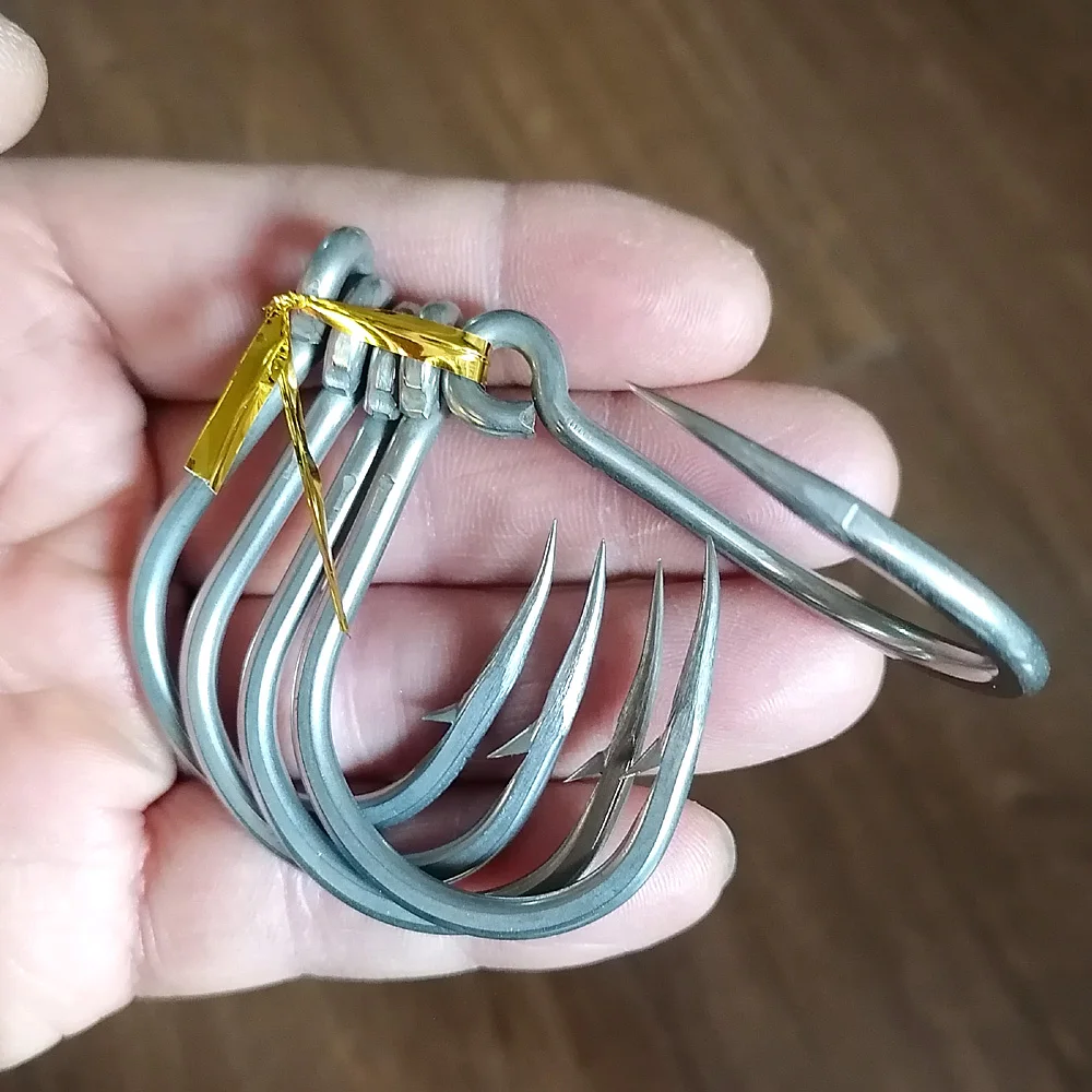 

PROBEROS 5/10Pcs Stainless Steel Saltwater Fishhook Jigging Hooks Sea Fishing 1/0#-13/0# Model Silver for Saltwater Fishing