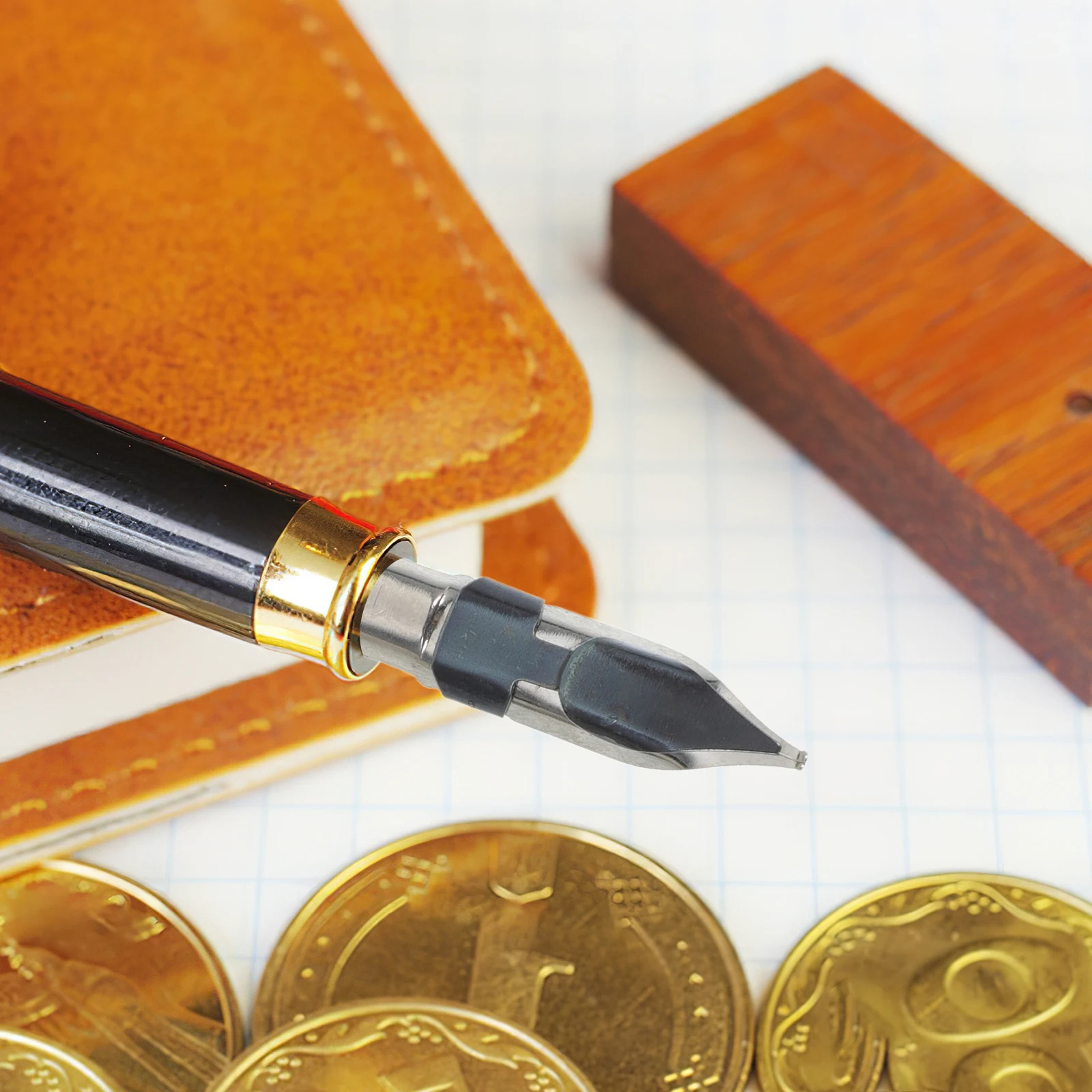 

5Pcs Fine Calligraphy Nibs for Dip Pen Durable Stainless Steel Pen Nibs for Writing Drawing Easy to Use Replacement