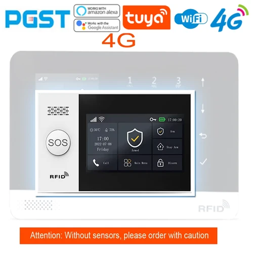 PG-107 홈 보안 경보 시스템은 4.3인치 4G WiFi 장치를 갖추고 있으며 애플리케이션 제어와 호환되며 지능형으로 작동합니다.