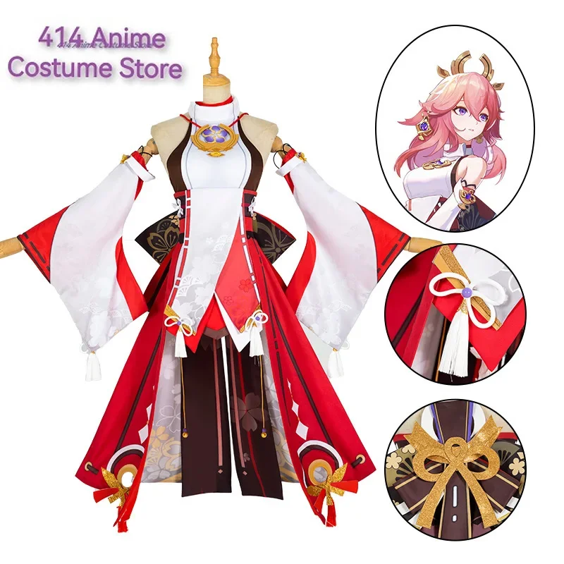 New Games Genshin Impact Yae Miko Guuji Cosplay Costume  Halloween Carnival Prop Custom Made