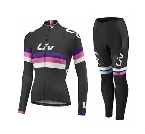 LIV 2024 Women Autumn Cycling Jersey Set Long Sleeve Breathable Clothing MTB Maillot Ropa Ciclismo Bicycle Outdoor Sportswear