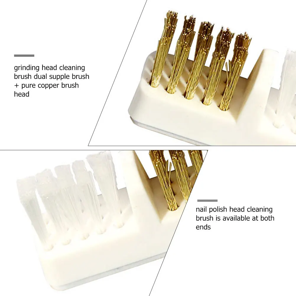 5pcs Copper Wire Brush For Drill Bits Cleaning Multi-Functional Nail Art Tool Manicure Polish Head Dust Removal Nail Bit