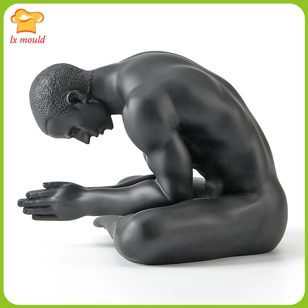 

LX- MOULD New Creative Body Art Male Sculpture Silicone Mold Plaster Resin Craft Mould Home Decoration Candle Body Molds