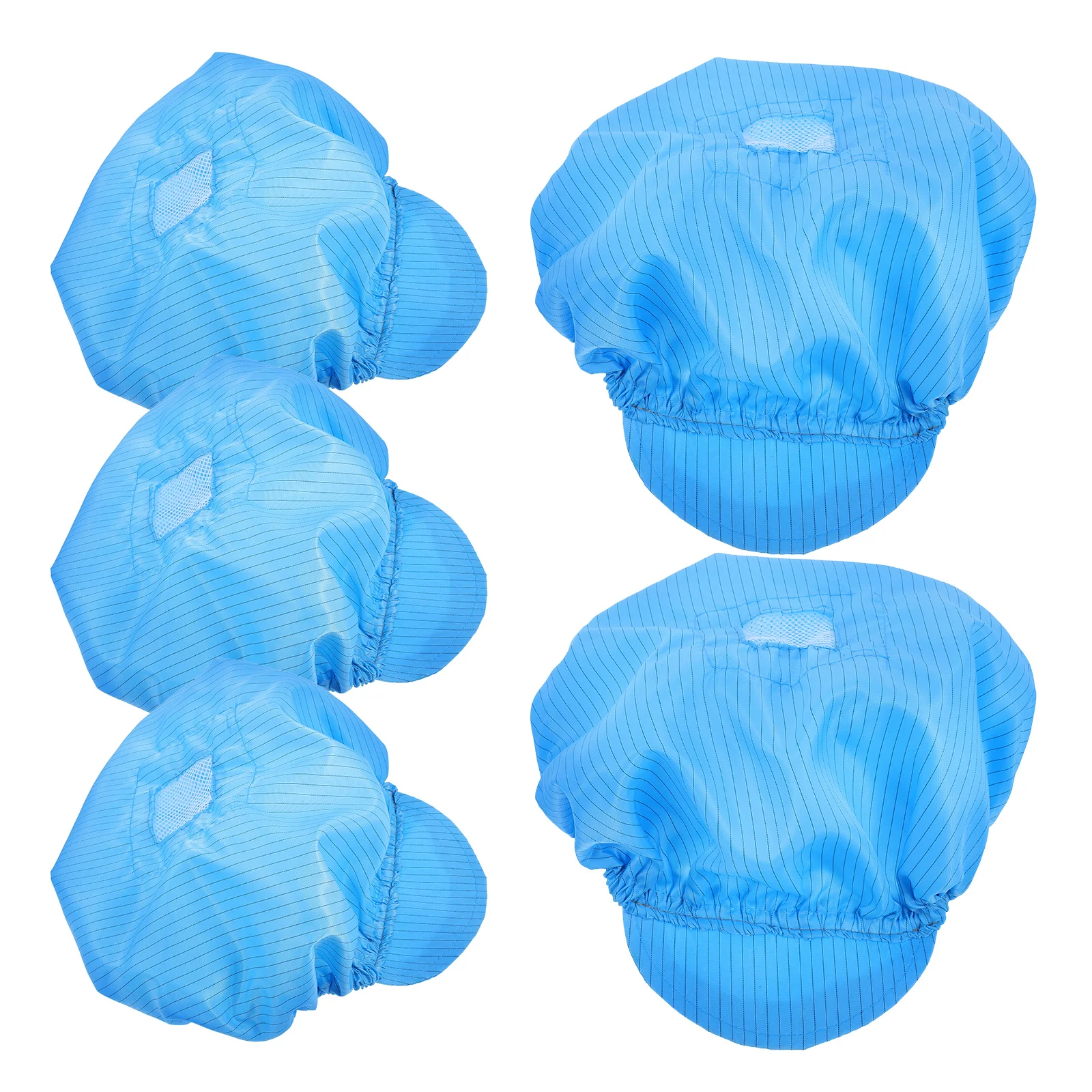 

5 шт. дышащих антистатических рабочих шапочек, прочные, легкие, устойчивые к стирке, для покраски, для электронных заводов, синие