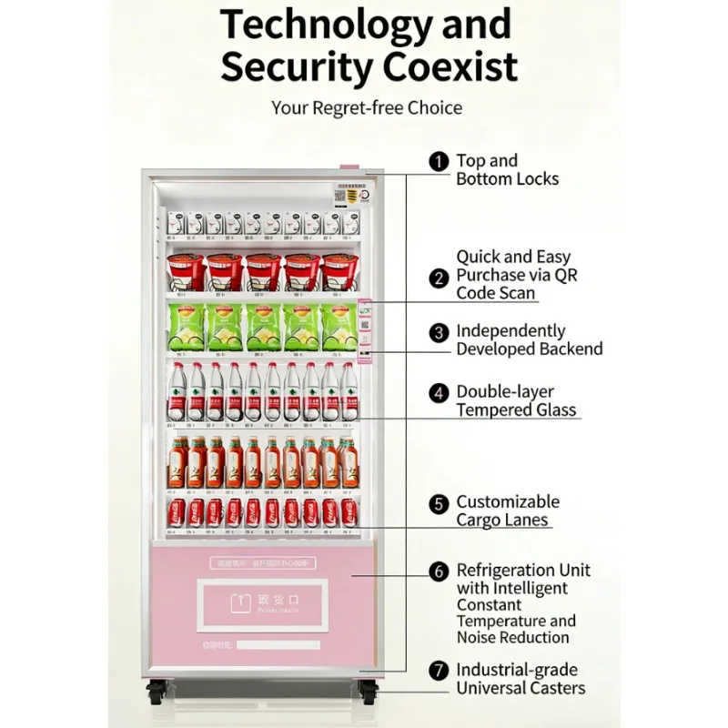 Wholesale 24 Hour Outdoor Vending Machine For Combo Snacks Cold Drinks With QR Payment Unmanned Intelligent Retail