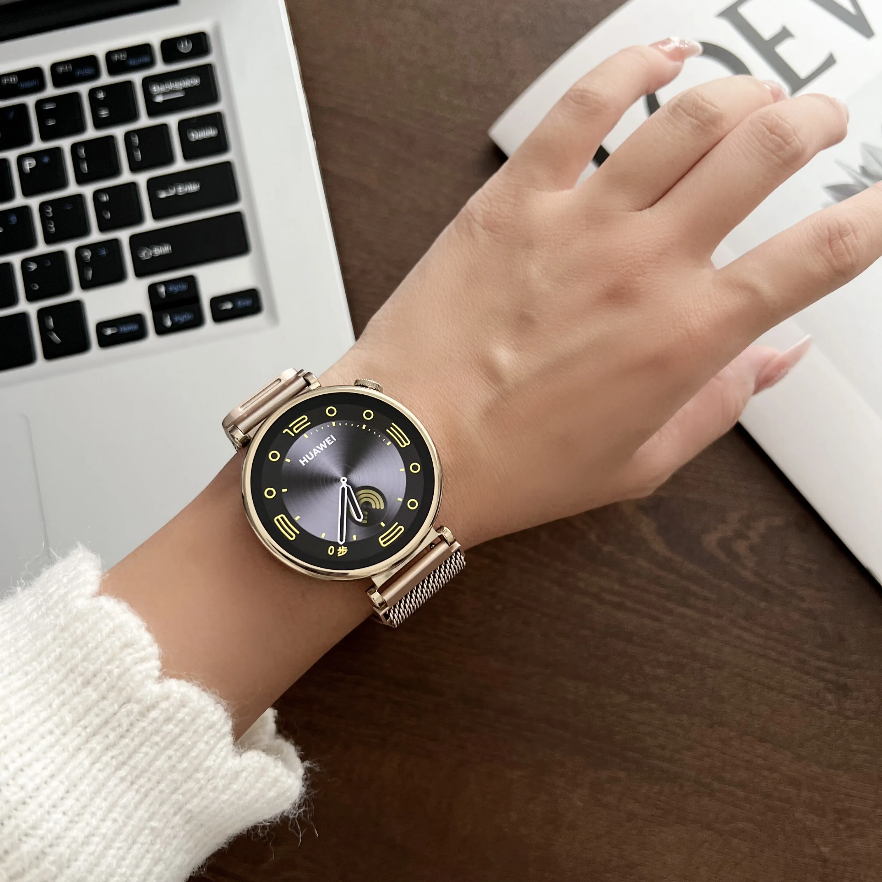 18mm 22mm 그라데이션 밀라노 스테인리스 스틸 손목밴드 가민 venu4 41mm 45mm 스마트워치 스트랩 여성용