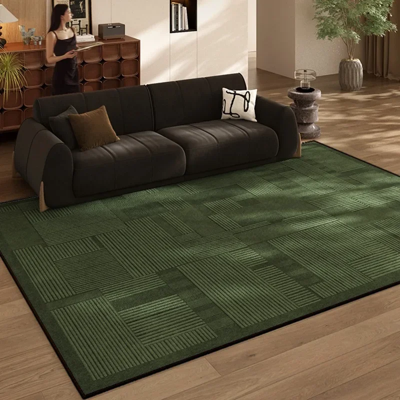 

American Retro Living Room Oversized Carpet Minimalist Lines Green Bedroom Carpet Geometric Home Dedicated Rug Easy To Care Rugs