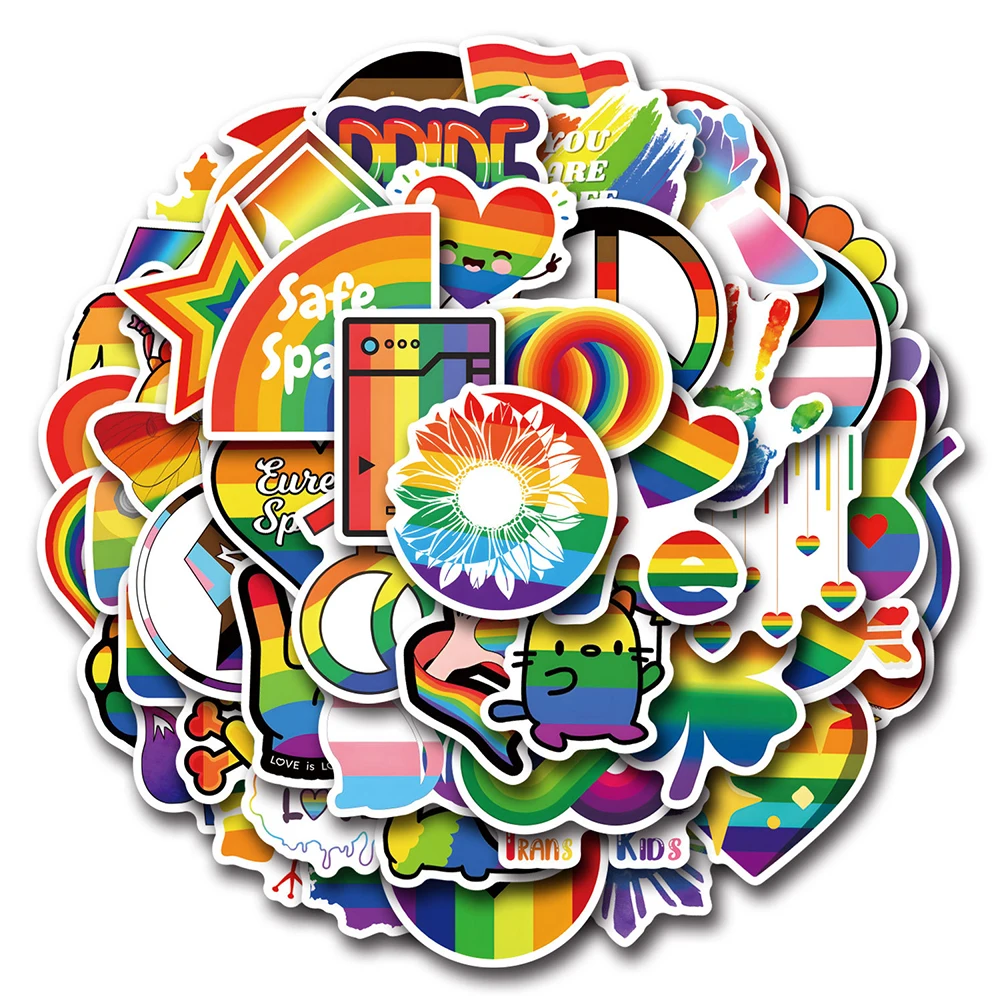 10/30/50/110PCS Pride Parade Rainbow Gay Cartoon Sticker DIY Fridge Laptop Luggage Skateboard Graffiti Joke Sticker