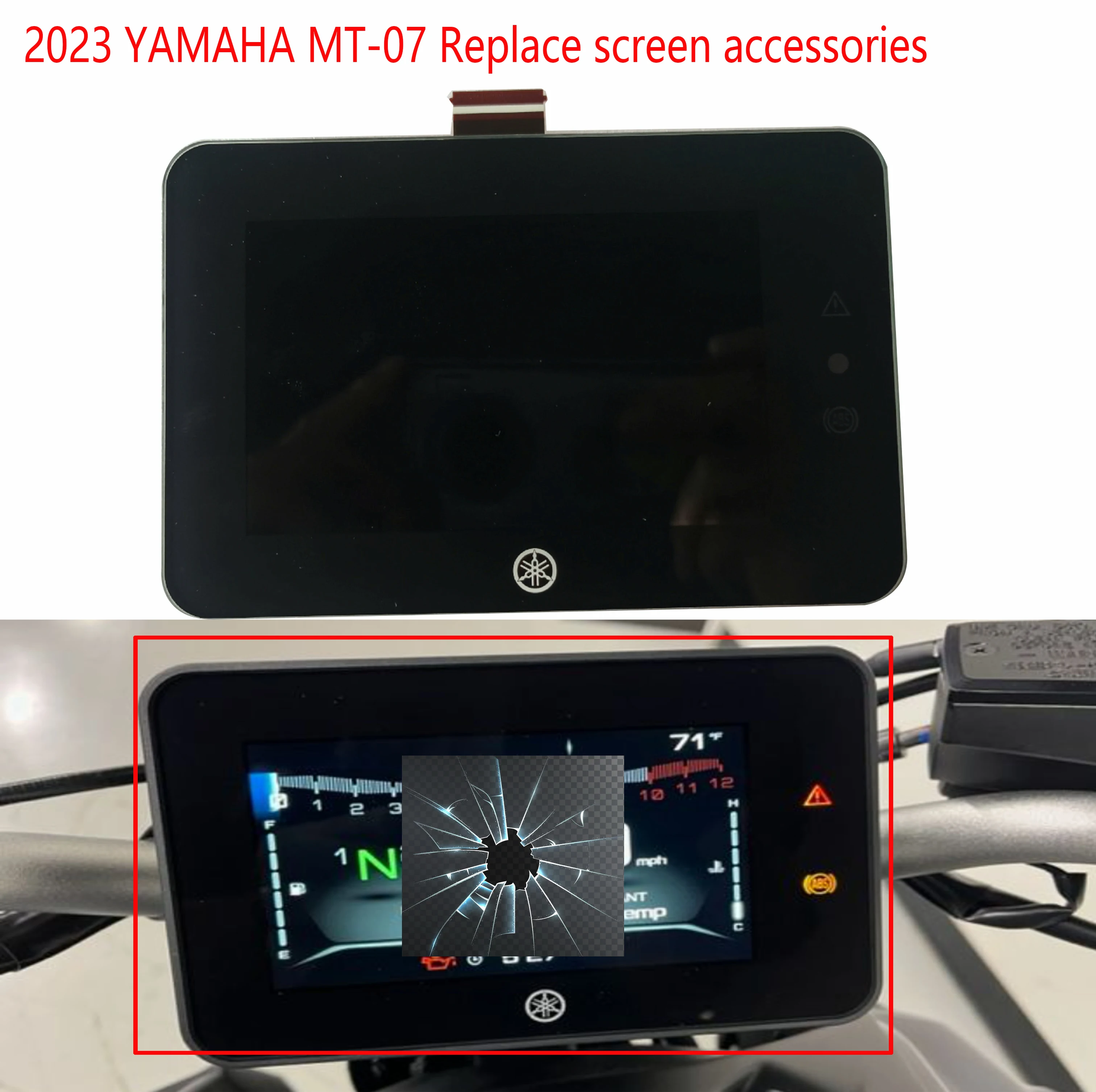 Imagem -03 - Nova Cor Original Display Lcd para Yamaha Mt07 Mt07 2023 Velocímetro Substituir Acessórios de Tela Instrumento Tela Lcd