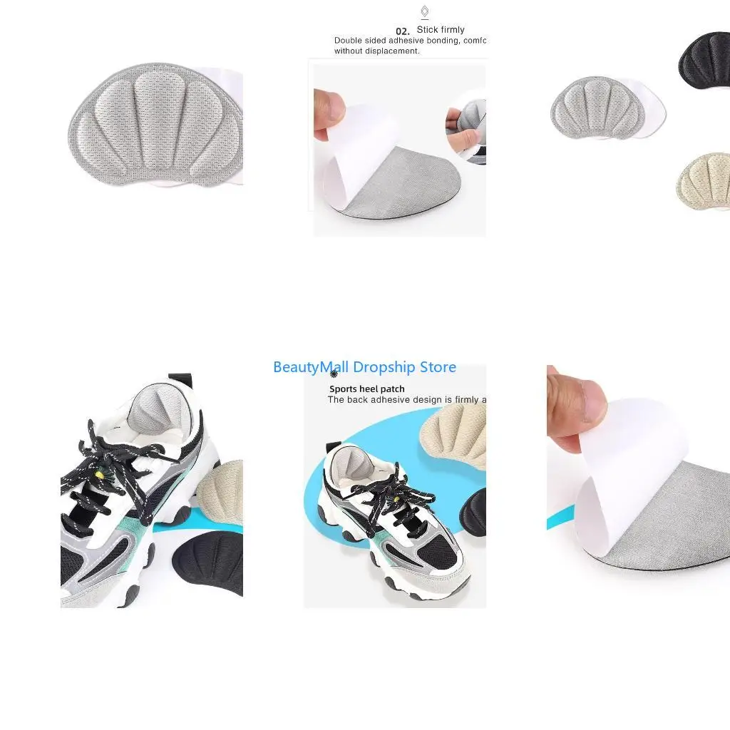 40JD Insoles Patches Heel Pads for Sport Shoes Cushion Insert Adjustable Heel Pad