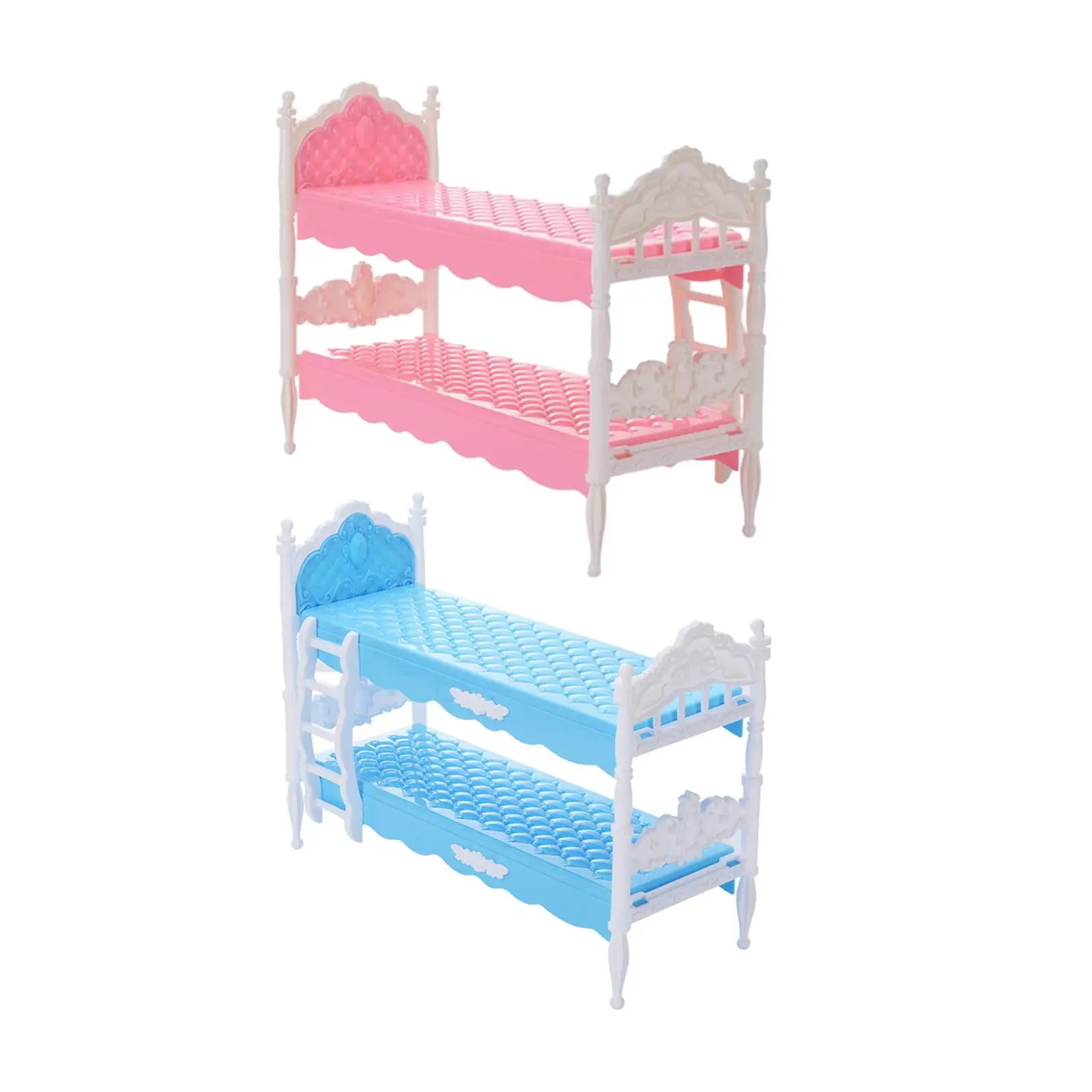 Łóżko piętrowe do domku dla lalek w skali 1/12, mini łóżko piętrowe dla lalek, zabawka dla dzieci