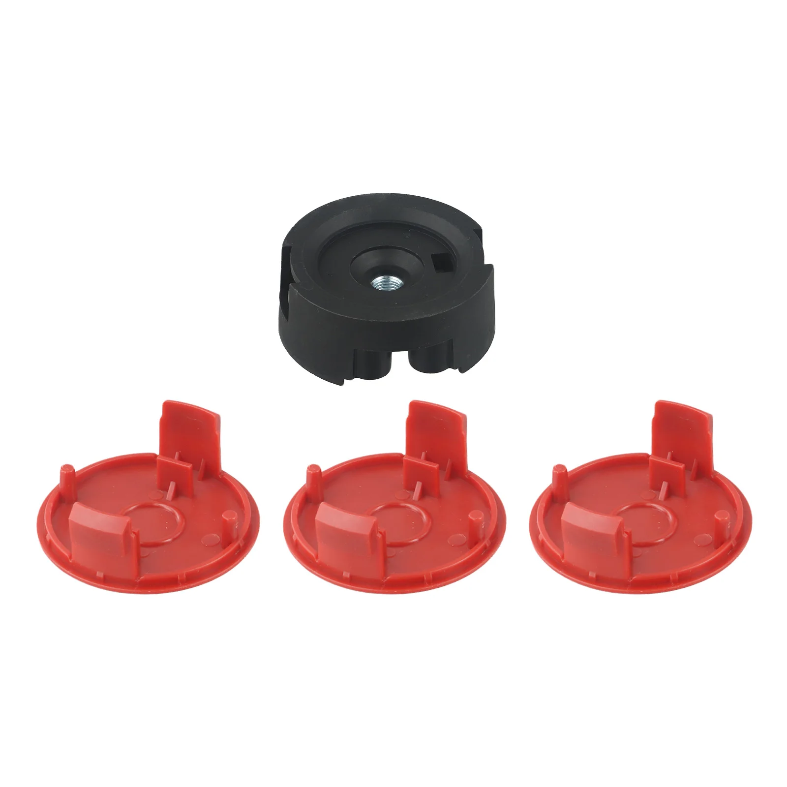 For Bosch For AFS 2337 Lawn Mower Accessories Red Lid and Cutting Base Set with 3 Hats for Effective Maintenance