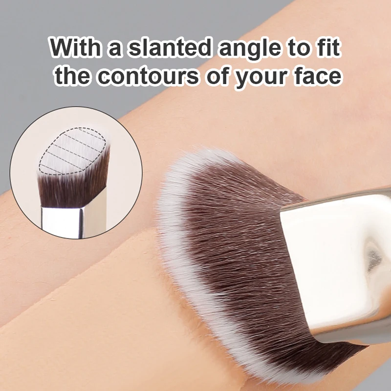 Kit di pennelli per trucco viso da 3 pezzi per fondotinta, correttore e pennello per fard per una finitura impeccabile, adatto ai principianti