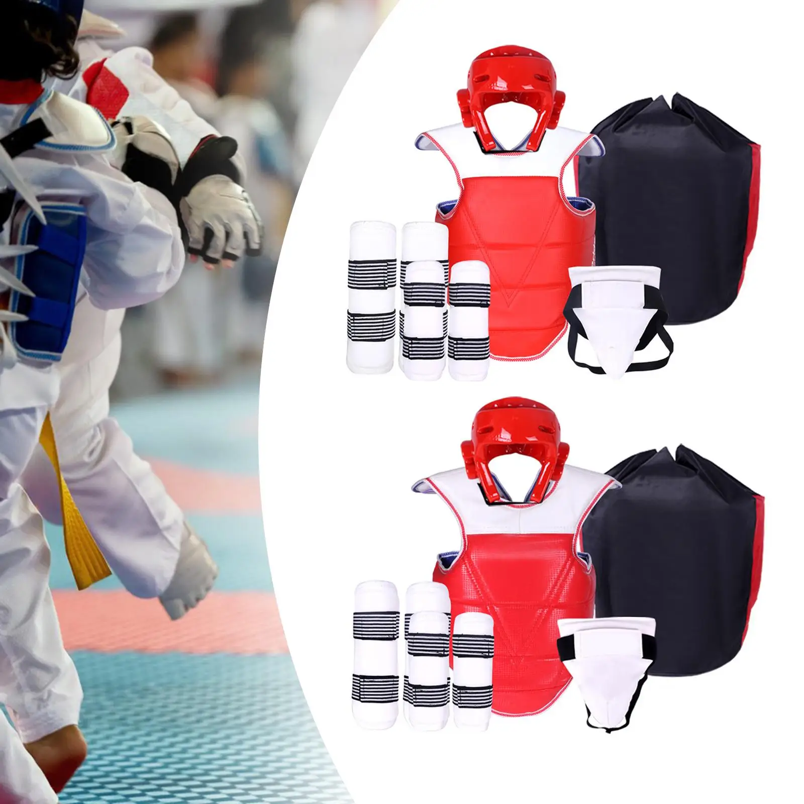 Taekwondo Sparring Gear Equipment Set Man Use for Tournaments Multipurpose