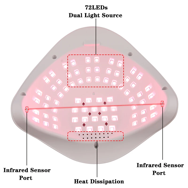 SUN X17 MAX UV LED مصباح مسمار لطلاء الأظافر هلام ، 72 المصابيح ، مجفف الأظافر المهنية مع الموقت ، استشعار السيارات ، أداة الفن ، 320 واط