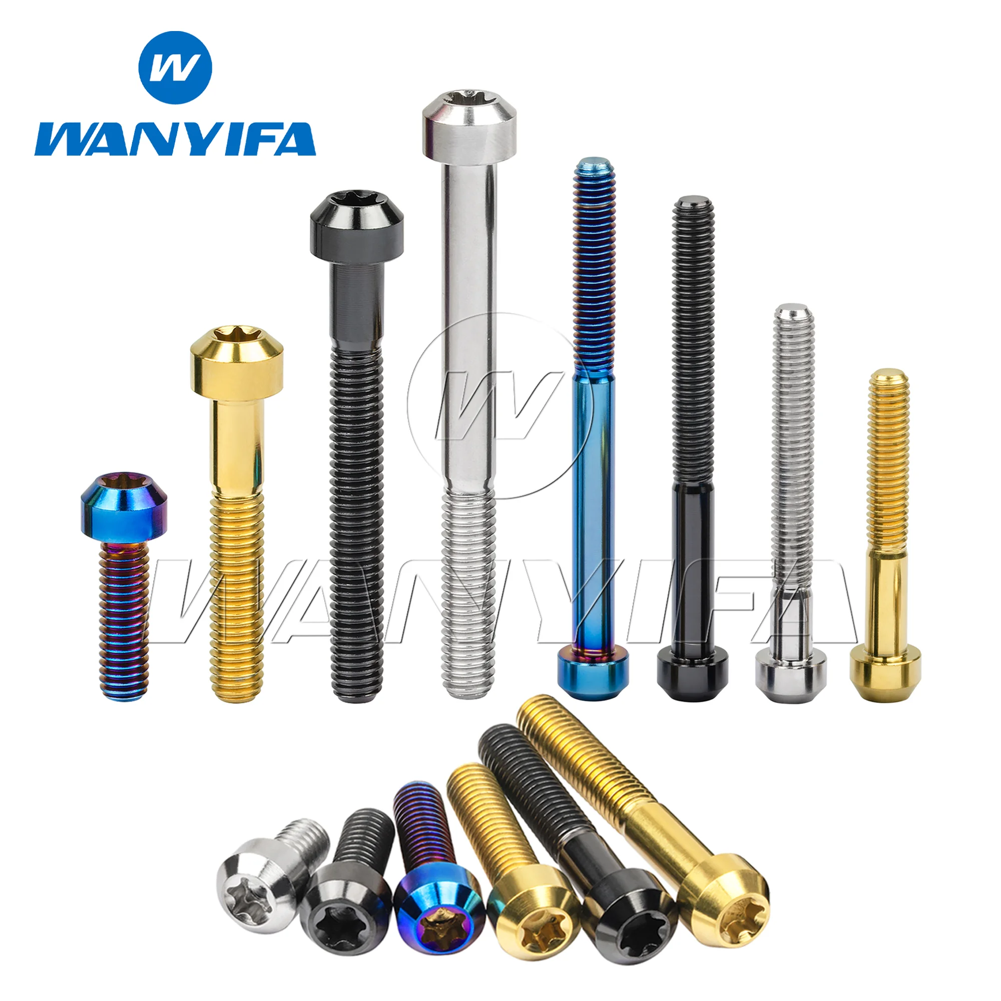 Wanyifa Titanium Bolt M6x 10 15 20 25 30 35 40 45 50 55 60 65 70 80mm Torx Head Ti Screws for Bicycle Motorcycle