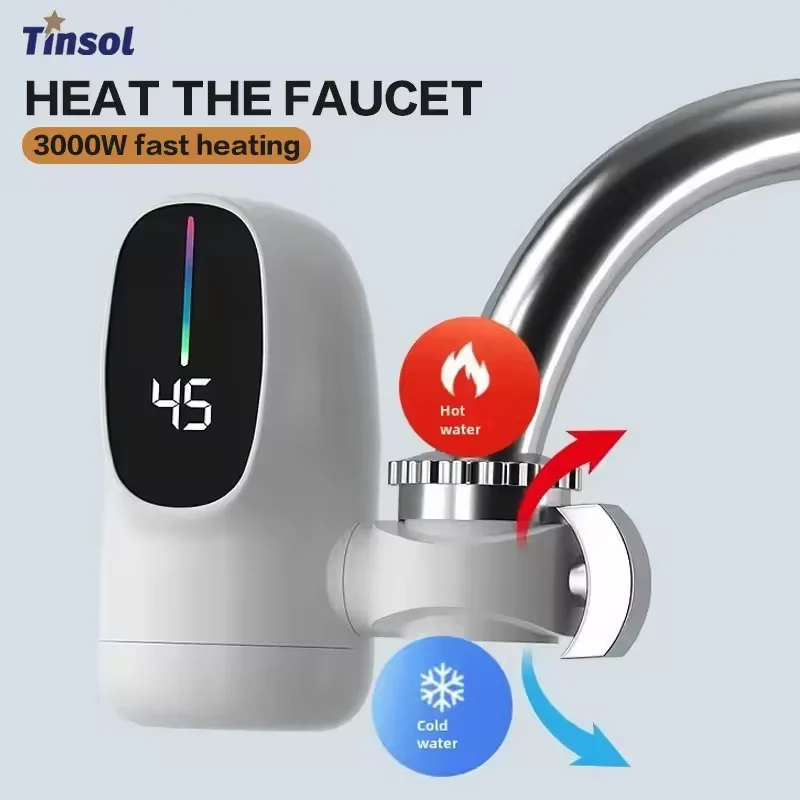 110V Fast Heating Electric Heater Faucet Energy Saving Hot Cold Mixer Instant Digital Display Hot Water Tap for Kitchen Bathroom