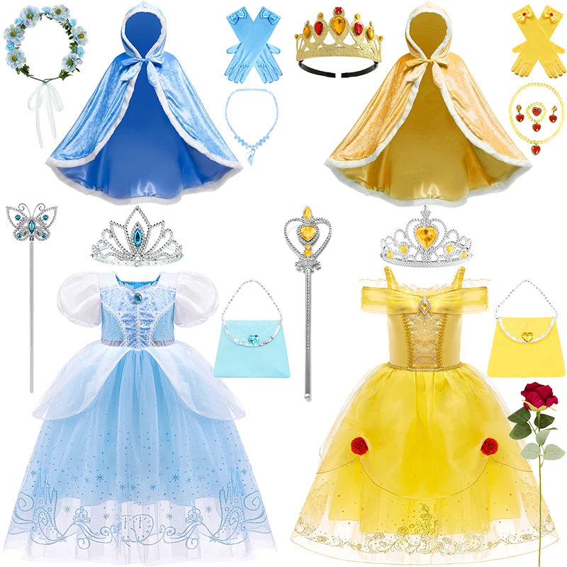 

Christmas Fancy Girl Princess Beauty Belle Dress Children's Halloween Cosplay Fairy Masquerade Birthday Party Cinderella Costume